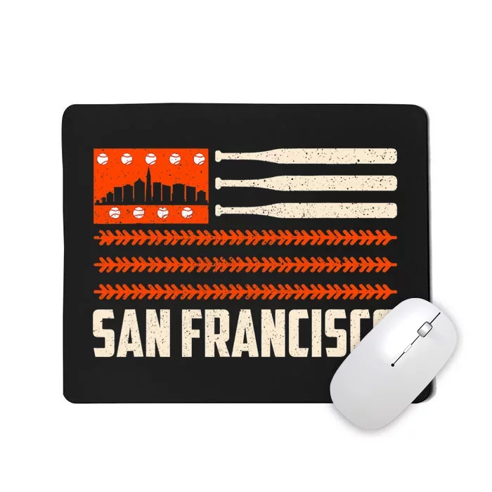 San Francisco Baseball Flag Patriotic Vintage Mousepad