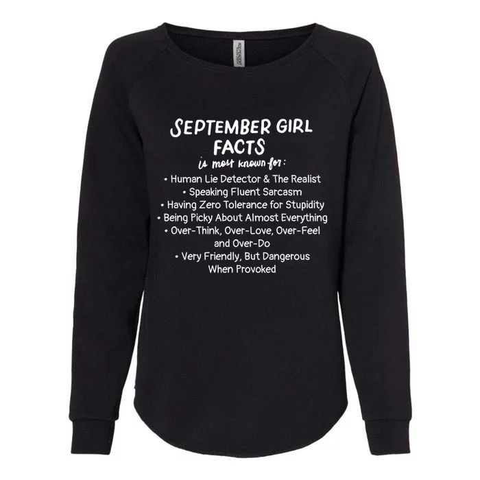 September Facts Birthday Funny Gift Born In September Virgo Great Gift Womens California Wash Sweatshirt