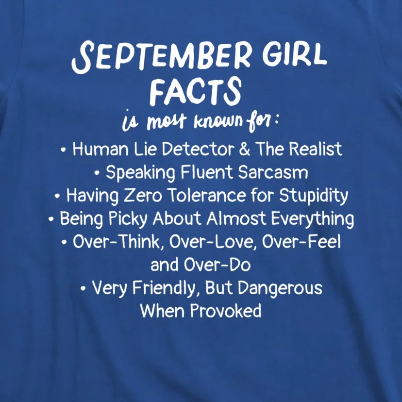 September Facts Birthday Funny Gift Born In September Virgo Great Gift T-Shirt