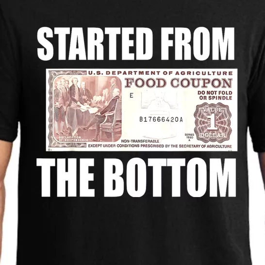 Started From Bottom Food Stamp Coupon Funny Meme Pajama Set