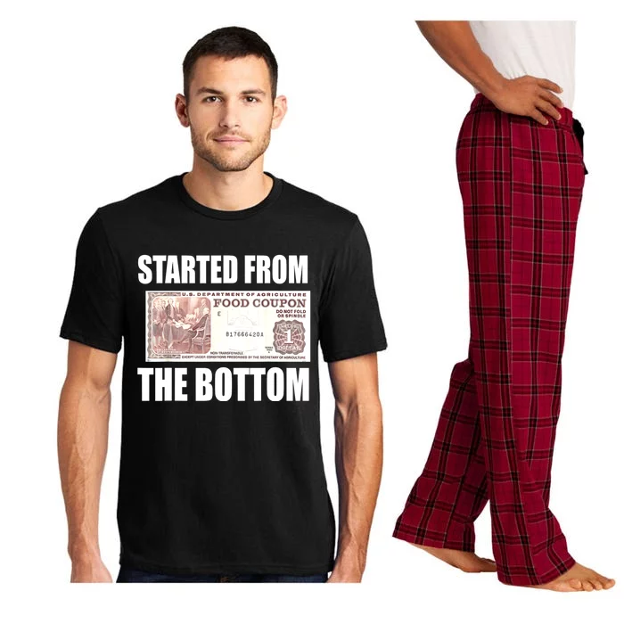 Started From Bottom Food Stamp Coupon Funny Meme Pajama Set