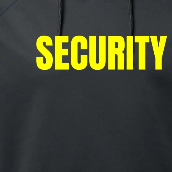 Security Front & Back Print Staff Event Uniform Bouncer Front & Back Performance Fleece Hoodie