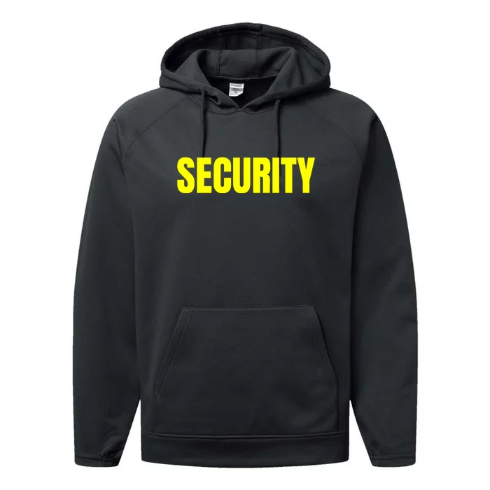 Security Front & Back Print Staff Event Uniform Bouncer Front & Back Performance Fleece Hoodie