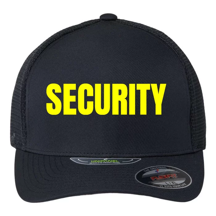 Security Front & Back Print Staff Event Uniform Bouncer Front & Back Flexfit Unipanel Trucker Cap