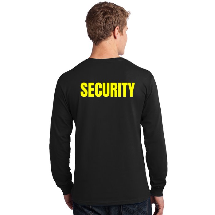 Security Front & Back Print Staff Event Uniform Bouncer Front & Back Long Sleeve Shirt