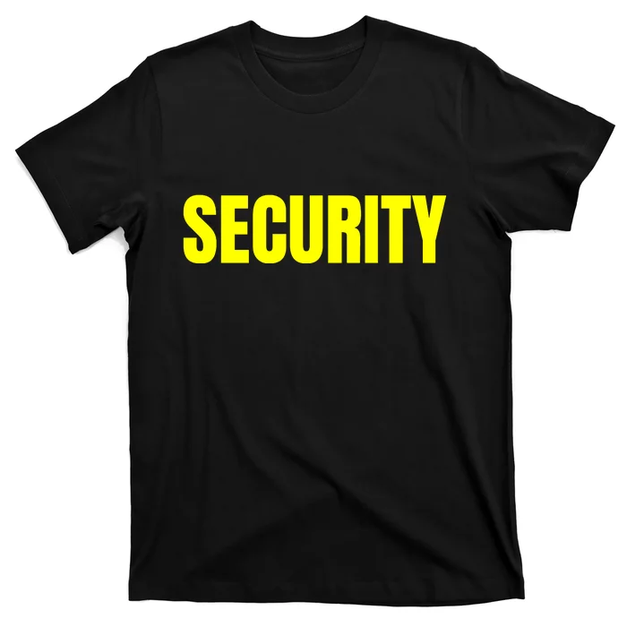 Security Front & Back Print Staff Event Uniform Bouncer Front & Back T-Shirt