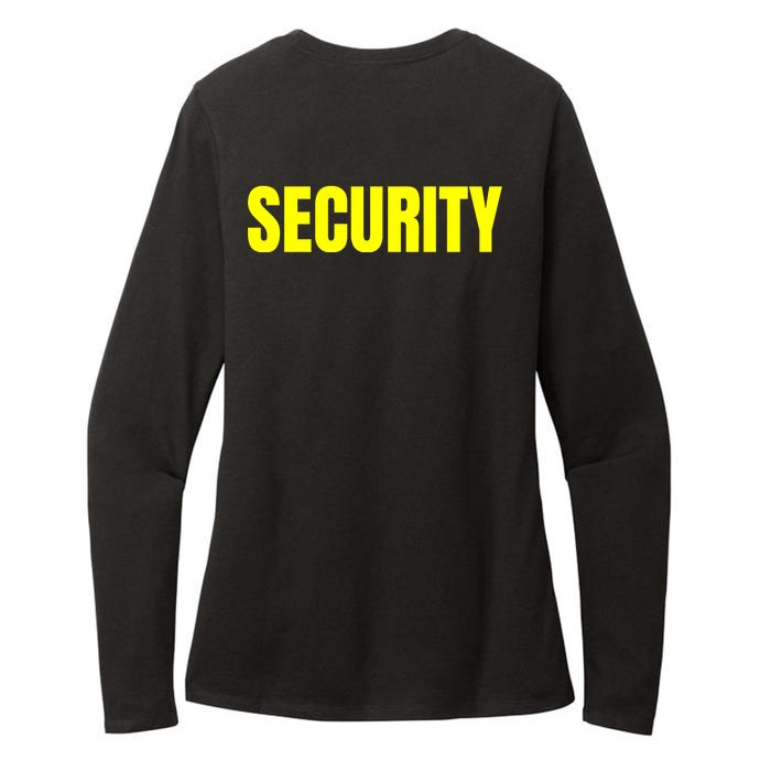 Security Front & Back Print Staff Event Uniform Bouncer Front & Back Womens CVC Long Sleeve Shirt