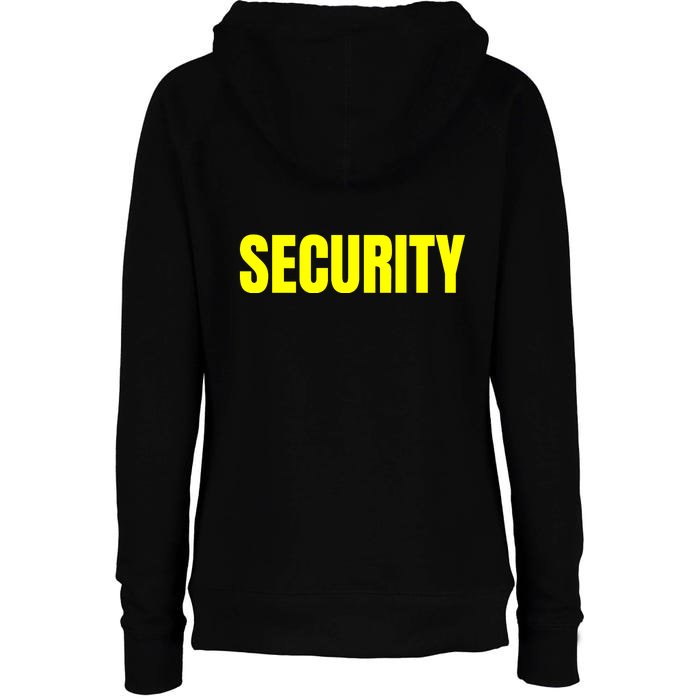 Security Front & Back Print Staff Event Uniform Bouncer Front & Back Womens Funnel Neck Pullover Hood