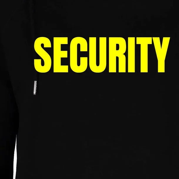 Security Front & Back Print Staff Event Uniform Bouncer Front & Back Womens Funnel Neck Pullover Hood