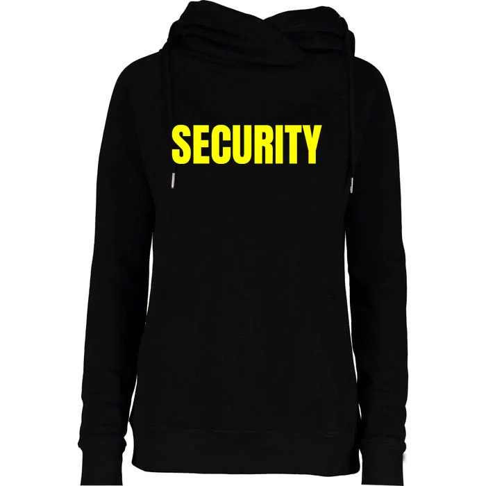 Security Front & Back Print Staff Event Uniform Bouncer Front & Back Womens Funnel Neck Pullover Hood