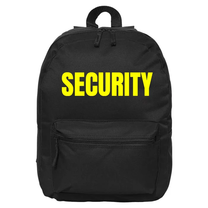 Security Front & Back Print Staff Event Uniform Bouncer Front & Back 16 in Basic Backpack