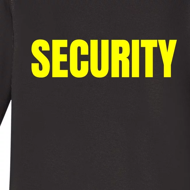 Security Front & Back Print Staff Event Uniform Bouncer Front & Back Baby Long Sleeve Bodysuit