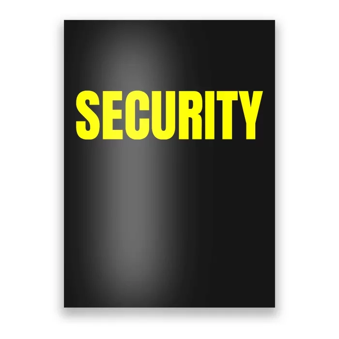 Security Front & Back Print Staff Event Uniform Bouncer Front & Back Poster