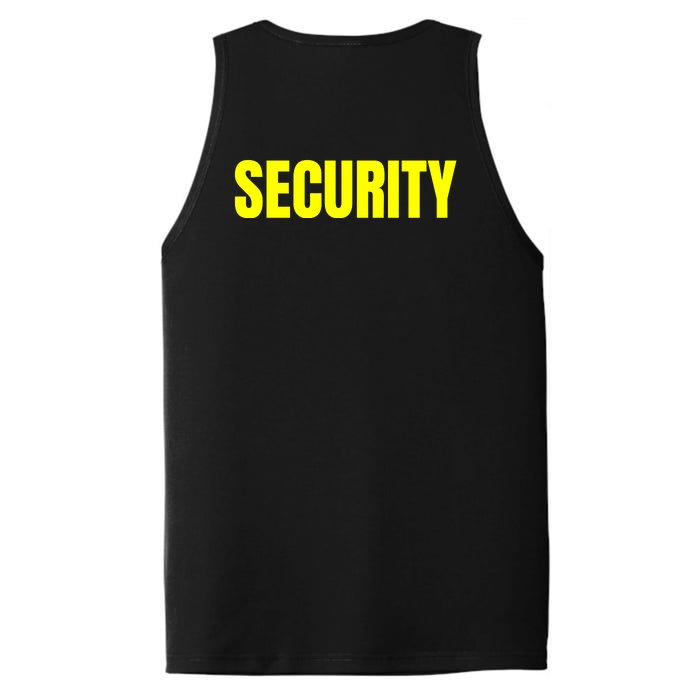 Security Front & Back Print Staff Event Uniform Bouncer Front & Back Performance Tank