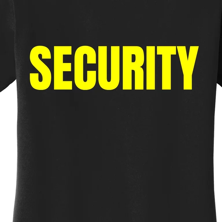 Security Front & Back Print Staff Event Uniform Bouncer Front & Back Women's T-Shirt