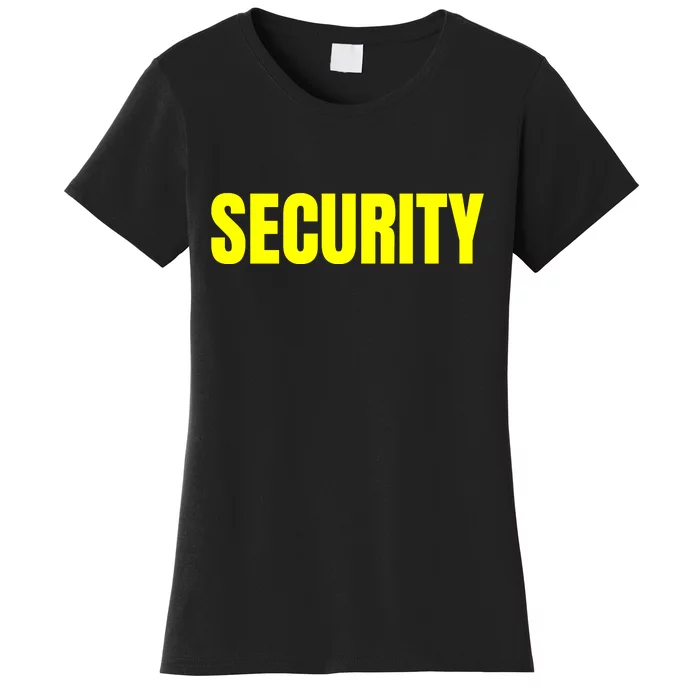 Security Front & Back Print Staff Event Uniform Bouncer Front & Back Women's T-Shirt