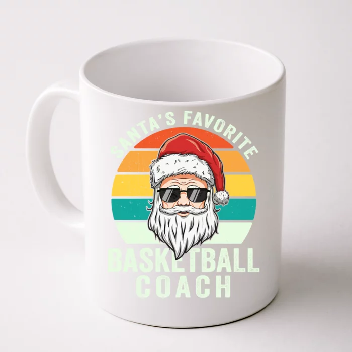 Santa's Favorite Basketball Coach Funny Christmas Basketball Gift Front & Back Coffee Mug