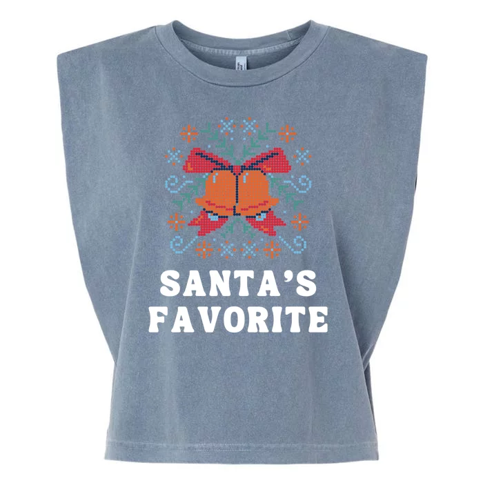 Santa's Favorite Bell Garment-Dyed Women's Muscle Tee