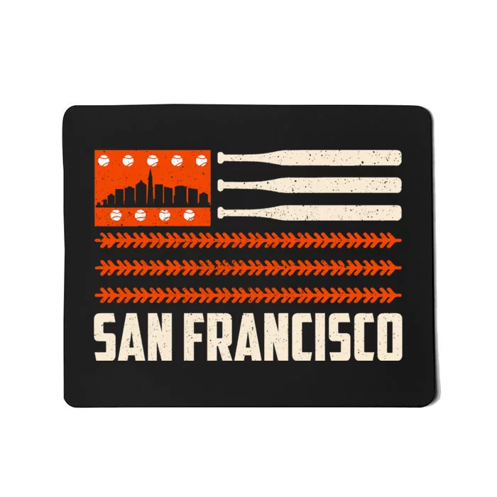 San Francisco Baseball Flag Patriotic Vintage Mousepad