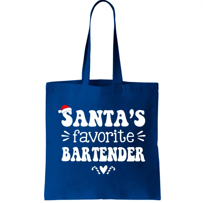 Santa's Favorite Bartender Funny Bartender Christmas Saying Gift Tote Bag