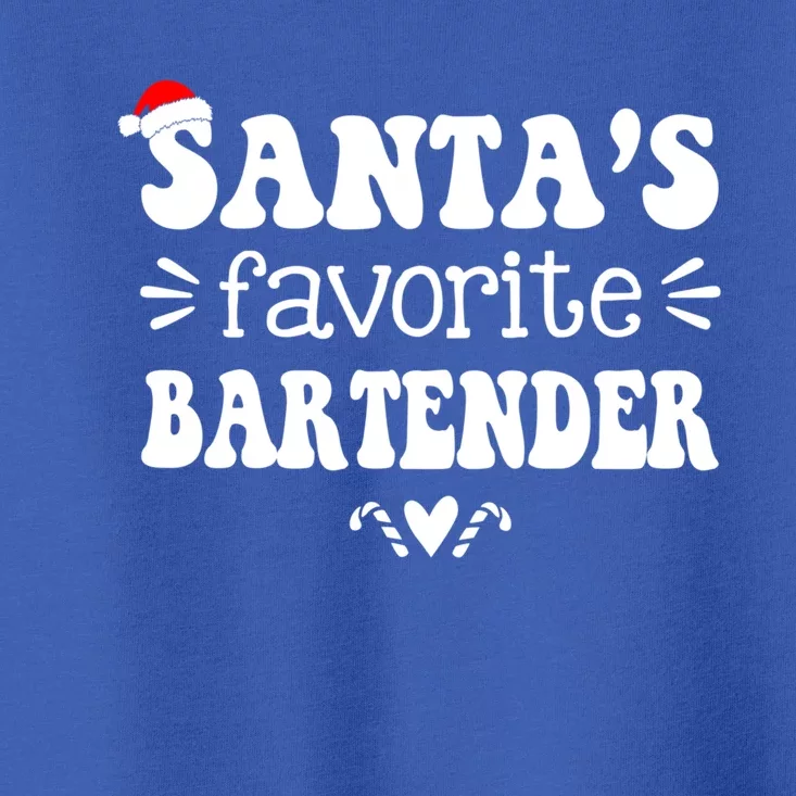 Santa's Favorite Bartender Funny Bartender Christmas Saying Gift Toddler T-Shirt