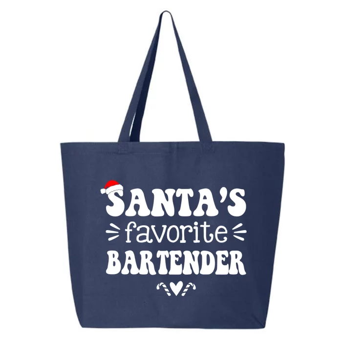 Santa's Favorite Bartender Funny Bartender Christmas Saying Gift 25L Jumbo Tote