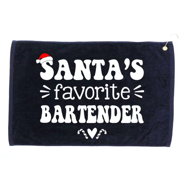 Santa's Favorite Bartender Funny Bartender Christmas Saying Gift Grommeted Golf Towel