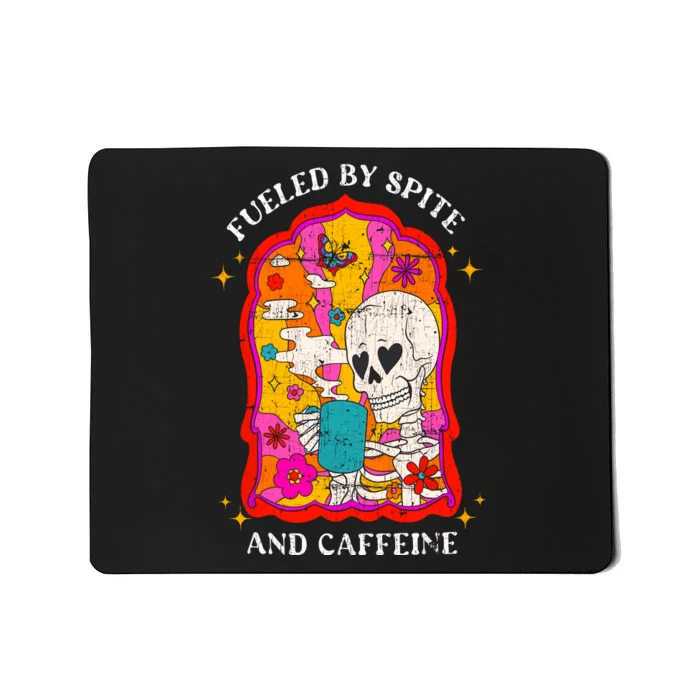 Skeleton Fueled By Spite And Caffeine Mousepad