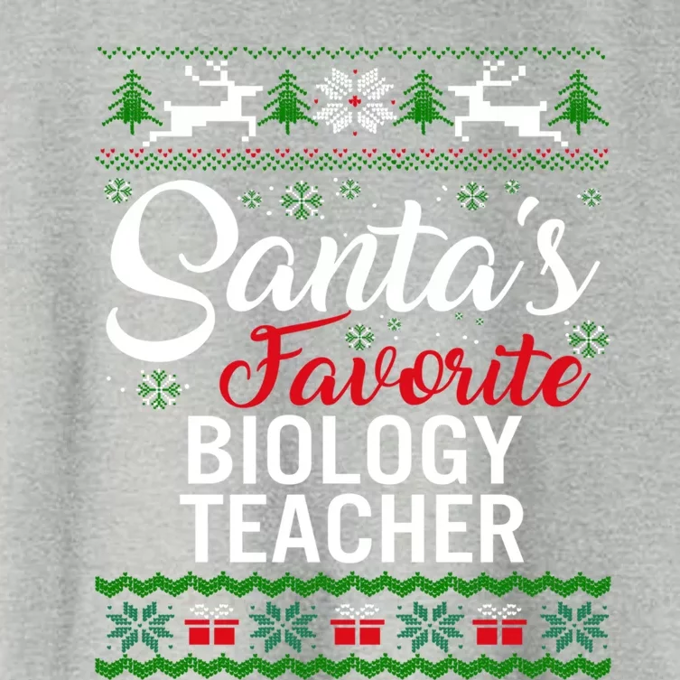 Santas Favorite Biology Teacher Christmas Ugly Family Gift Women's Crop Top Tee