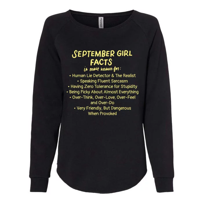 September Facts Birthday Funny Gift Born In September Virgo Gift Womens California Wash Sweatshirt