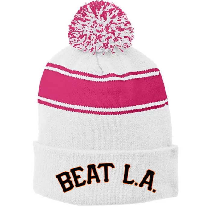 San Francisco Beat L.A Stripe Pom Pom Beanie