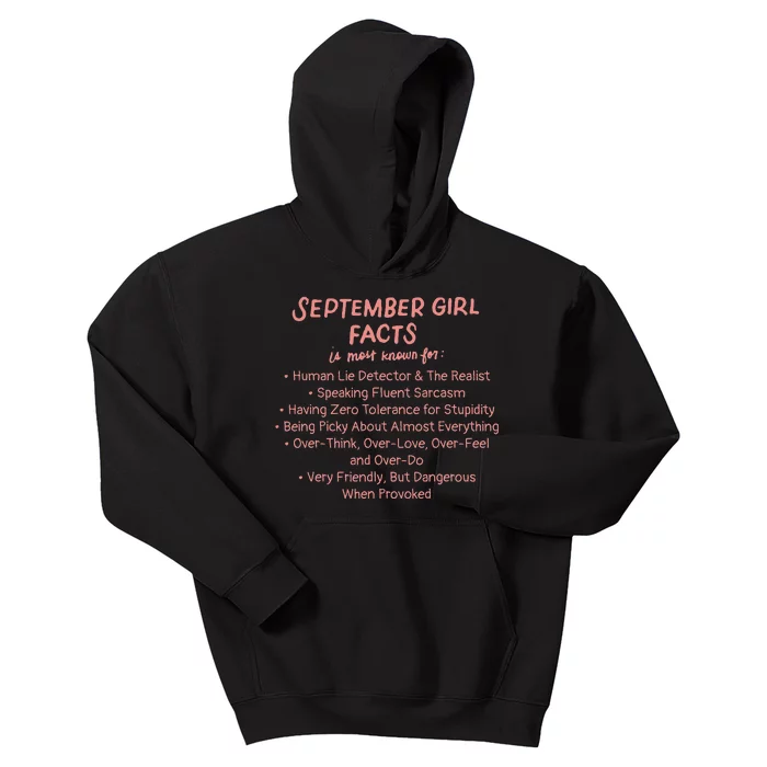 September Facts Birthday Gifts Born In September Virgo Kids Hoodie