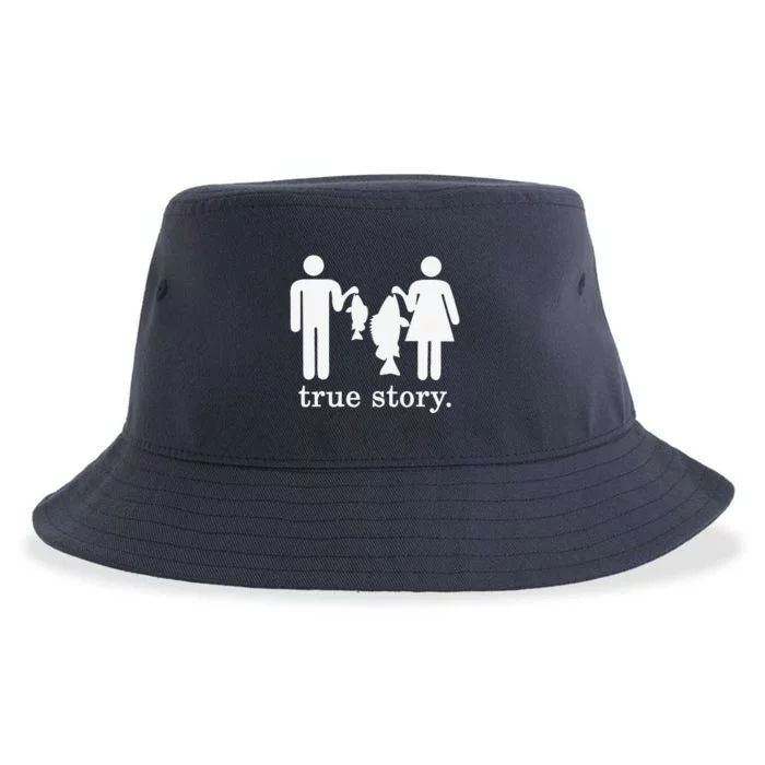 Small Fish Big Fish True Story Fishing Girl Boy Sustainable Bucket Hat