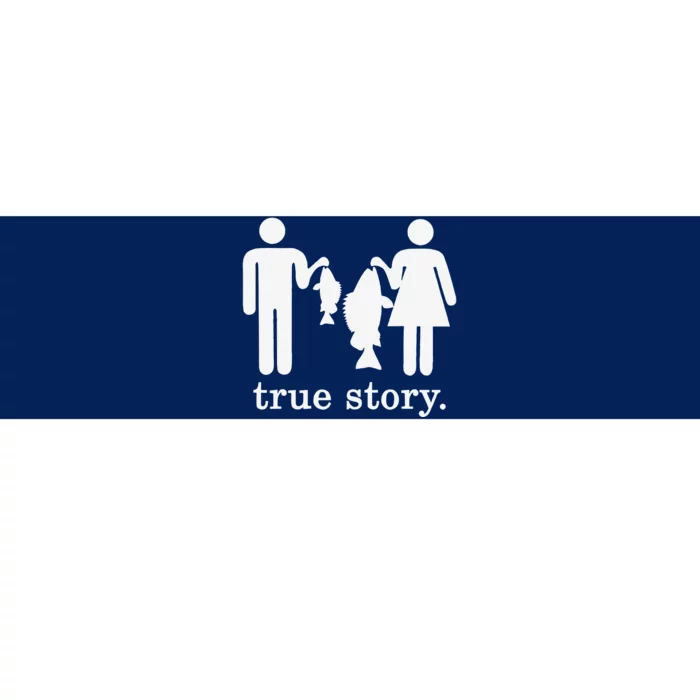 Small Fish Big Fish True Story Fishing Girl Boy Bumper Sticker