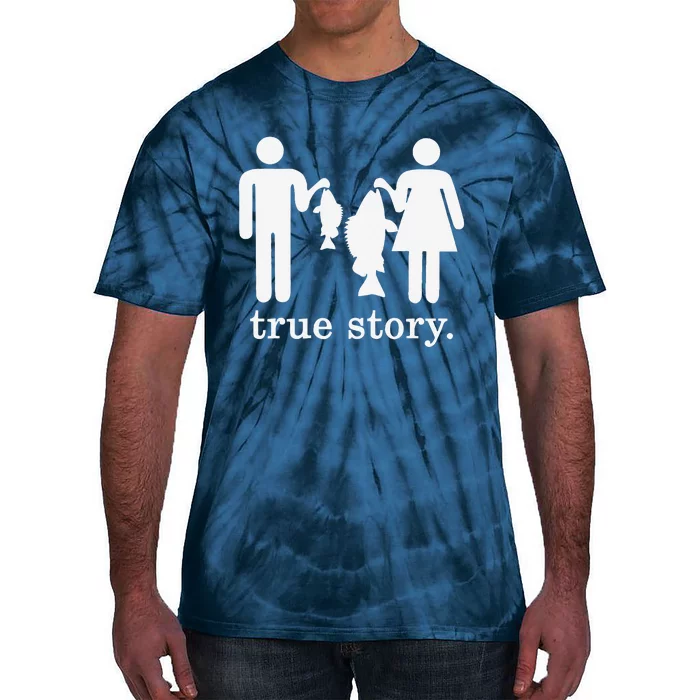 Small Fish Big Fish True Story Fishing Girl Boy Tie-Dye T-Shirt