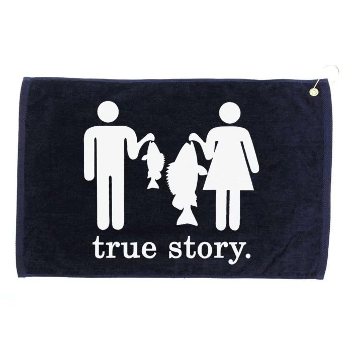 Small Fish Big Fish True Story Fishing Girl Boy Grommeted Golf Towel