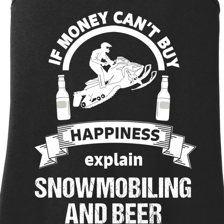 Snowmobile Funny Beer Sled Ladies Essential Tank