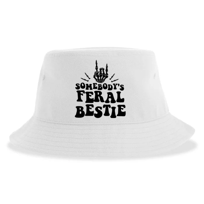 SomebodyS Feral Bestie Cool Bone Skeleton Sustainable Bucket Hat