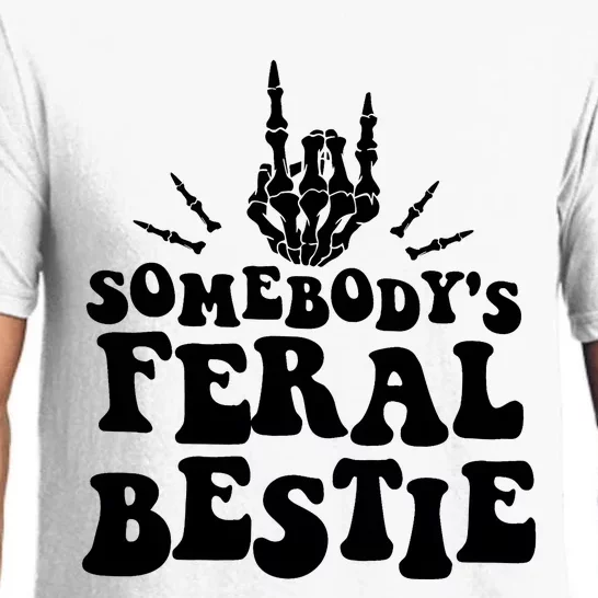 SomebodyS Feral Bestie Cool Bone Skeleton Pajama Set