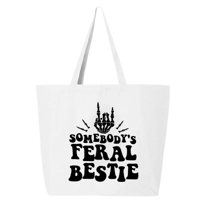 SomebodyS Feral Bestie Cool Bone Skeleton 25L Jumbo Tote