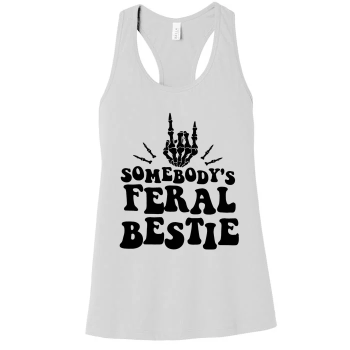 SomebodyS Feral Bestie Cool Bone Skeleton Women's Racerback Tank