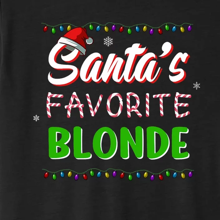 SantaS Favorite Blonde Christmas Santa Hat Light ChromaSoft Performance T-Shirt