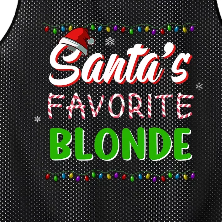 SantaS Favorite Blonde Christmas Santa Hat Light Mesh Reversible Basketball Jersey Tank