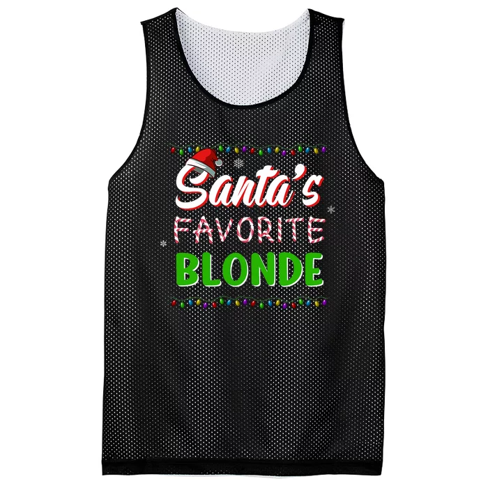 SantaS Favorite Blonde Christmas Santa Hat Light Mesh Reversible Basketball Jersey Tank