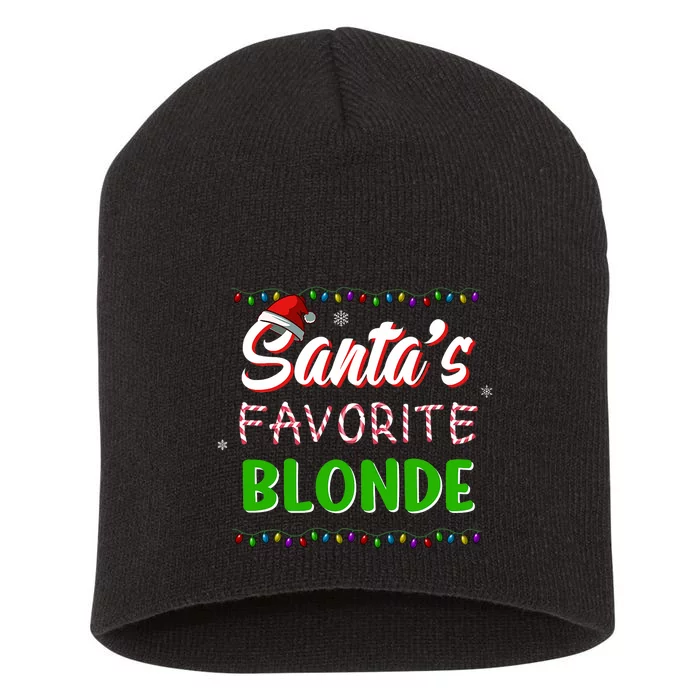 SantaS Favorite Blonde Christmas Santa Hat Light Short Acrylic Beanie