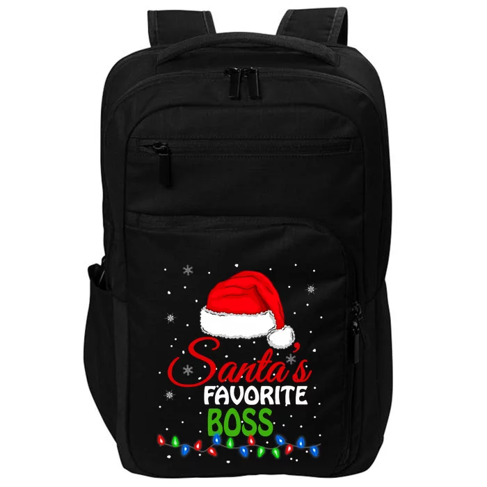 SantaS Favorite Boss Santa Hat Lights. Funny Christmas Impact Tech Backpack