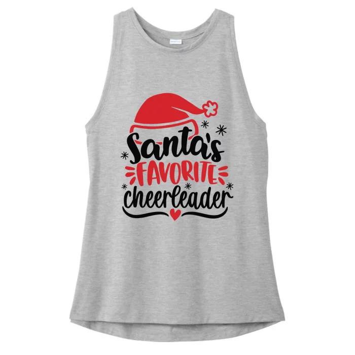 Santas Favorite Cheerleader Christmas Cheerleader Ladies Tri-Blend Wicking Tank