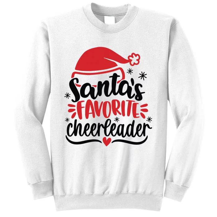 Santas Favorite Cheerleader Christmas Cheerleader Sweatshirt