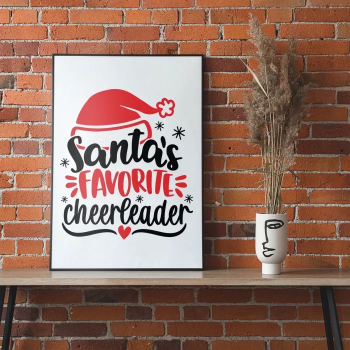 Santas Favorite Cheerleader Christmas Cheerleader Poster