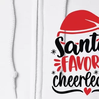 Santas Favorite Cheerleader Christmas Cheerleader Full Zip Hoodie